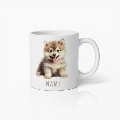 Schattige Personaliseerbare Puppykoffiemok – Hond Ontwerp met Gepersonaliseerde Naam