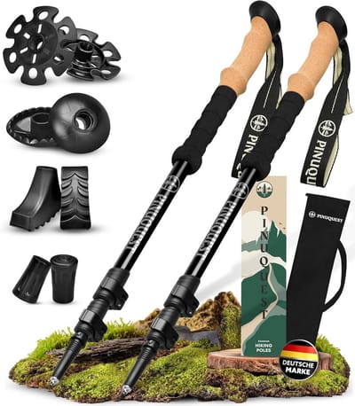 Wandelstokken telescopisch - aluminium 260 g - ergonomische kurkgreep - ideaal voor trekking - ShopVlot