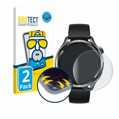 BROTECT - Screenprotector voor Xiaomi Watch S4 (47 mm) - Folie Beschermfolie matte volledig dekking 2 Stuks