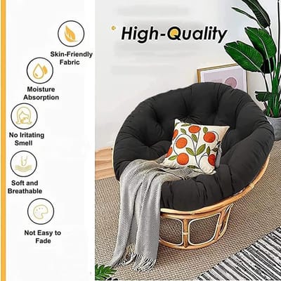 Papasan Stoelkussen - Hangend kussen - Buiten ontspannen - Zacht en dik - 100x100 cm - Donkergroen