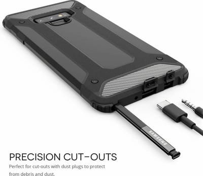HB Hoesje Geschikt voor Samsung Galaxy Note 9 - Anti Shock Hybrid Armor Back Cover - Grijs