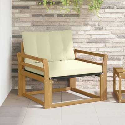 vidaXL - Buiten - bank - set - Massief - Acaciahout - en - Textilene - Wit