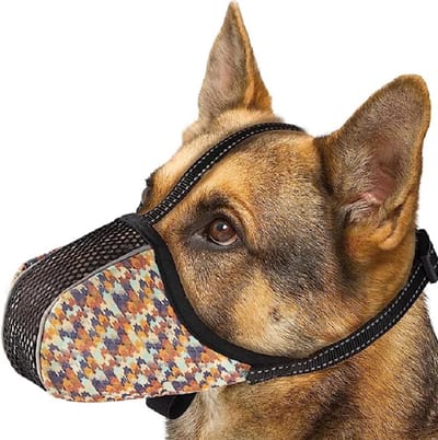Set van 2 Muilkorven voor Zeer Grote Honden – Voorkomt Bijten, Kauwen, Blaffen – Ademende, Reflecterende, Verstelbare Gaasmuilkorf – Volledige Dekking voor Honden – (XL)