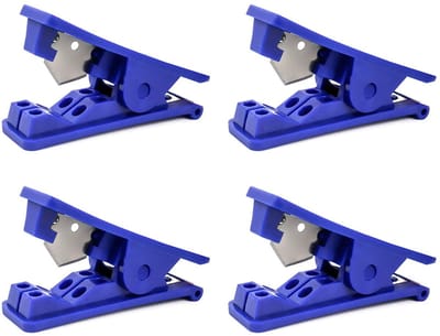 Allecto - PVC Pijpsnijder - Nylon Plastic Slangsnijder - Hoogwaardige kwaliteit - Blauw - Geschikt voor PU PE Pijp - Set van 4 stuks