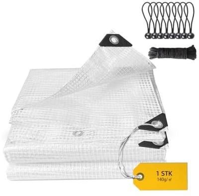 Transparant Zeil - Beschermhoes Grid - Tuin Beschermen - Waterdicht Weerbestendig - 2 x 6 meter - Transparant