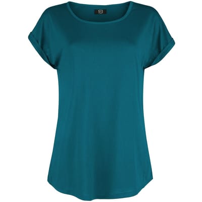 R.E.D. Rock-Engineered Design petrolkleurig T-shirt van zacht, vloeiend materiaal - Dames - S