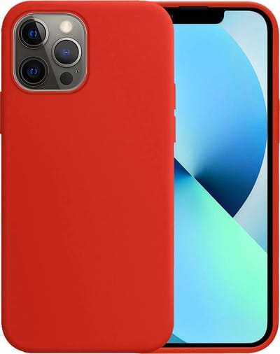 Hoesje - Geschikt voor Apple iPhone 13 Pro - Sterk & Shockproof - Siliconen Case - Hoes Cover - Telefoonhoes - Rood