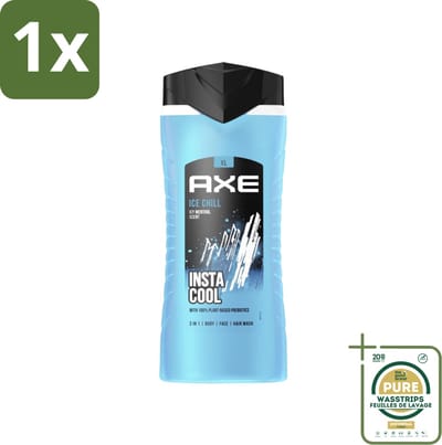 1 x Axe XL - 3-in-1 Douchegel - Ice Chill - Icy Menthol - Insta Cool - 400 ml- Douchegel - Frisheid - Bevroren Munt - Citroen - 3-in-1