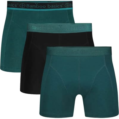 Bamboo Basics Heren Bamboe Boxershorts Rico (3-pack) - Petrol - Ondergoed Heren - Boxershort Heren Lange pijp - Maat M