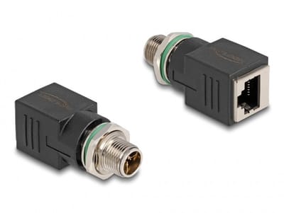 Delock M12 / RJ45 Netwerk Adapter Kabel [1x M12-stekker - 1x RJ45-bus] Zwart