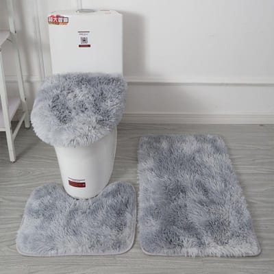 Toiletbrilhoes 3-delige Set Badmat Douchekamer Vloerkleed Thuisbadkamer Antislip Absorberend Deurmat Badkuip Decoratie Tapijt
