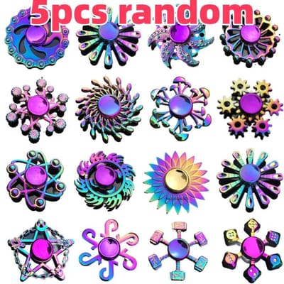 5 stuks Kleurrijke Gyroscoop Hoge Snelheid Vingertop Gyroscoop Legering Drukbestendig Metaal Regenboog Vinger Gyroscoop Kinderspeelgoed