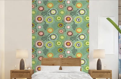 Behang - Fotobehang Bloem - Design - Hartjes - Breedte 140 cm x hoogte 220 cm