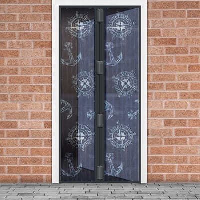 Magnetisch Deurgordijn Tegen Insecten – Vliegengordijn / Hordeur - Hor met Magneten – Ankerpatroon – 100 x 210 cm – Zelfsluitend – Met Klittenband – Wasbaar en UV-Bestendig – Voor Deur en Balkon [11398S]