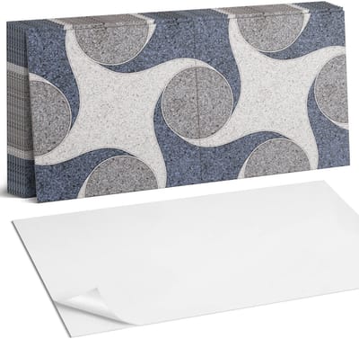Coloray Plaktegels - Abstract mozaïekpatroon Zelfklevende Wandtegels - 40 cm x 20 cm - Grijs Plaktegels - 10 stuks - Rechthoek PVC Tegels - Plaktegels Badkamer - Vloertegels Zelfklevend - Vinyl Tegels Zelfklevend - Portugese Tegels