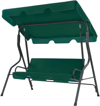 Schommelbank Tuin - Tuinstoel Bank - Ontspannen Buiten - Gepoedercoat Stalen Frame - 170 x 110 x 153 cm - Groen