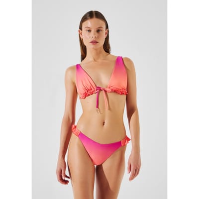 Karl Lagerfeld Printed High Cut Bottom Ombre Hibiscus -carmelia Größe: S | Bikinis Outlet | Damen