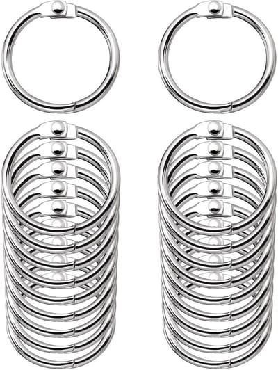Set van 20 Boekringen, 3 cm, Metalen Ringbinders voor Creatieve Projecten, Papercrafts en Sleutelhangers