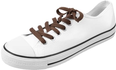 Platte Bruine Sneakerveters - Katoen - Lengte: 100cm - Breedte: 8mm - platte schoenveters