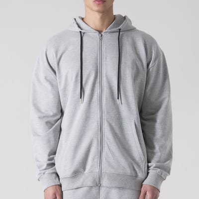 Everlast Zipped Hoodie Back Square Logo Grijs M
