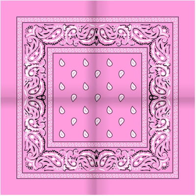Scoby - Hip Hop Bandana - Katoen - Licht Roze Vierkante Sjaal - 54 x 54 cm - Perfecte Hoofdband voor Iedereen - Carnaval - Licht Roze