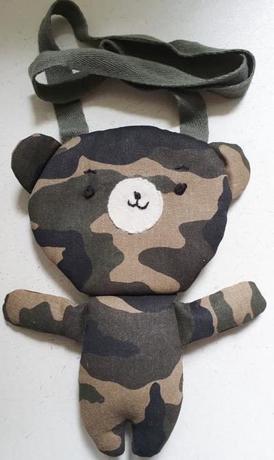 Toetie & Zo Handgemaakt Tasje Beer Camouflage, kindertas, leger, army