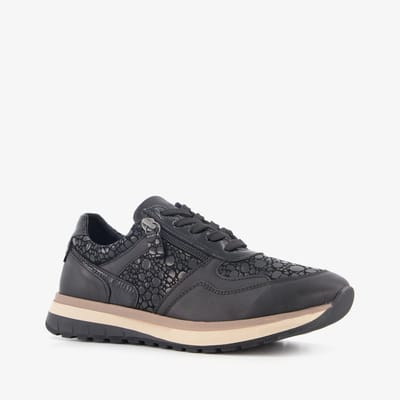 Hush Puppies leren dames sneakers zwart - Maat 36 - Uitneembare zool