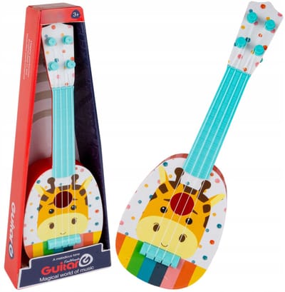 Playos® - Ukulele - Giraf - Meerkleurig - Speelgoed Gitaar - Muzikaal Speelgoed - Muziekinstrument - Kinder Gitaar