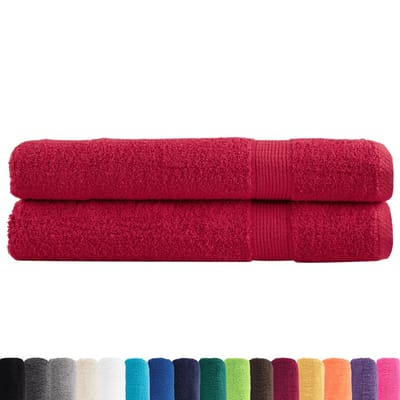 vidaXL - Saunadoeken - SOLUND - 2 - st - 600 - g/m² - 80x200 - cm - rood