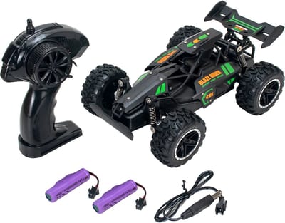 RC Buggy 1:18 – Compacte Afstandsbestuurbare Auto Offroad – 10 km/u – 2.4 GHz – Incl. 2 Oplaadbare Batterijen – Voor Kinderen