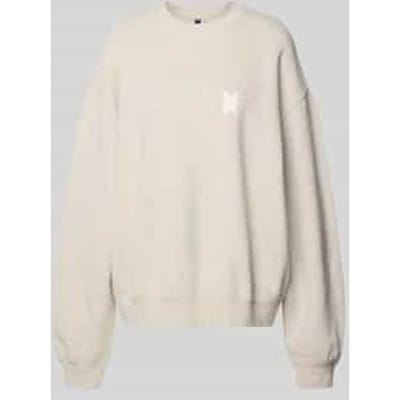 Sweatshirt met statementprint op de achterkant model 'No Hustle'