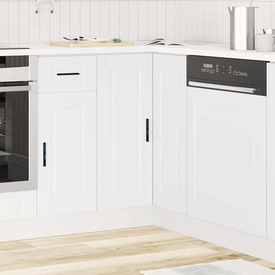 vidaXL - Keuken - hoekonderkast - "Porto" - bewerkt - hout - wit