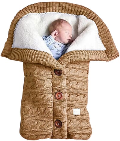 Winterse Babyslaapzak – Dikke Gebreide Kinderwagendeken voor 0–24 Maanden | Universeel voor Jongens & Meisjes