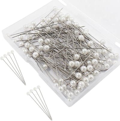 Corsage pinnen - Decoratie spelden - Ambachten maken - Parelkop ontwerp - 100 stuks - Wit
