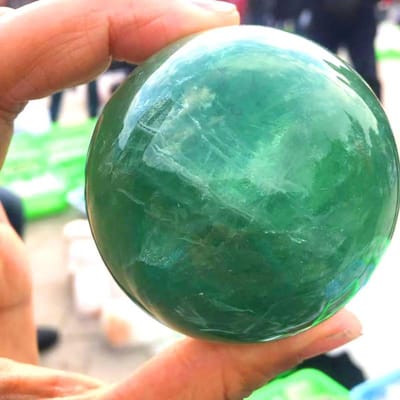 Natuurlijke Grote Kristallen Bol Groene Fluoriet Kristallen Wereldbol Verjaardagscadeau Steen Ambachten Bol Feng Shui Huis Bureau Decoratie Exemplaar (as the picture,Diameter 3cm) blue