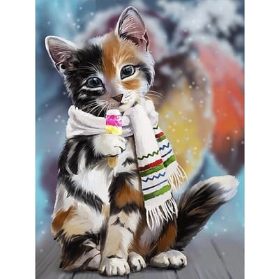5D DIY Diamond Painting Een hebzuchtige kat Borduren Kruissteek Strass Mozaïek Home Decor 20X30CM black