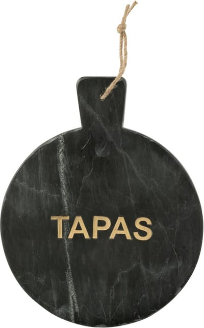 J-Line snijplank Tapas Rond Marmer - steen - zwart/goud