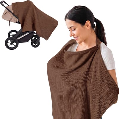 Dailygoods- Borstvoedingsdoek 100% Katoen - Verstelbare Nekband - Ademend - Schortmodel - Volledige Dekking - Innovatief Ontwerp - Voedingsdoek