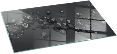 Tulup Kachel Vloerplaat - Abstracte wolk van vaste stoffen Onderplaat Kachel - 140 cm x 70 cm - Zwart Plaat Onder Houtkachel - Rechthoek Kachel Vloerplaat - Plaat Voor Onder Houtkachel - Vloerplaat Voor Houtkachel - Vloerplaat Openhaard