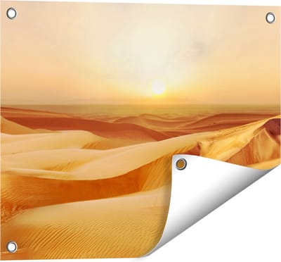 Gards Tuinposter Woestijn bij Zonsondergang in de Sahara - 50x40 cm - Tuindoek - Tuindecoratie - Wanddecoratie buiten - Tuinschilderij