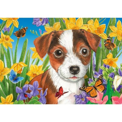 Enjoy Puzzle legpuzzel Puppy Garden - 1000 stukjes kleurrijk speelgoed.