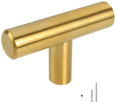 Hoexs Gouden Meubelknop Rond 5 cm – Inclusief Bevestigingsbouten – Gouden Handgreep van Metaal – Kastknop