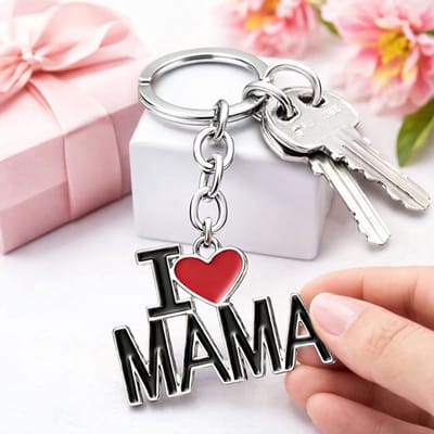 Sleutelhanger I Love Mama I Moederdag Cadeau I Sleutelhanger Moeder I Sleutelhouder I Cadeau I Zilver