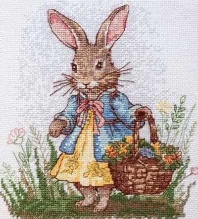 Borduurpakket ABRIS ART - Spring Bunny - Lente Haas - Level: gemiddeld