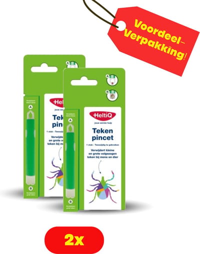 2 x HeltiQ Tekenpincet - Voordeelverpakking!