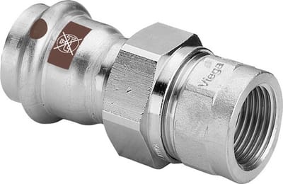 Viega Temponox-overgangskoppeling, d 22mm, Rp 3/4 messing vernikkeld, roestvrij staal Model 1762, 812164