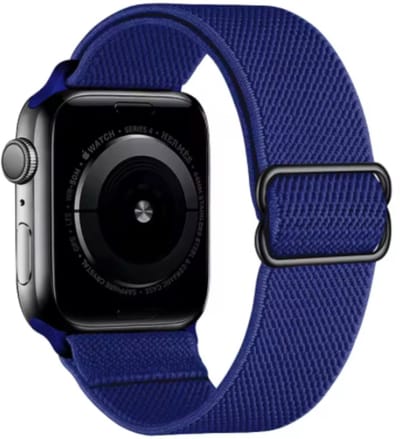 MY PROTECT - Nylon Bandje - Geschikt Voor Apple Watch Bandje - Series 1/2/3/4/5/6/7/8/9/10/11/SE/Ultra - 44mm - 45mm - 46mm - 49mm - Nylon Band - Zeeblauw