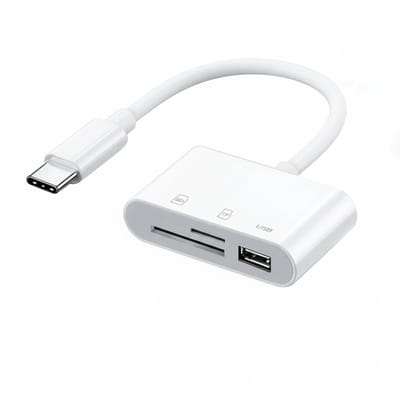 Nereb - SD Kaartlezer – USB 3.0 & USB-C Cardreader – Geschikt voor SD/TF Geheugenkaarten – Inclusief Converter