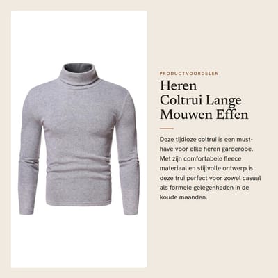 Dailygoods- Coltrui Heren Slim Fit - Lange Mouwen - Thermisch Shirt - Effen Kleur - Casual/Zakelijk - Zacht en Ademend