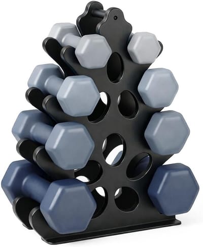 4-Tier Gewichtstandaard voor Dumbbells - Metalen Opbergrek voor Thuis Gym, Ruimtebesparend en Duurzaam